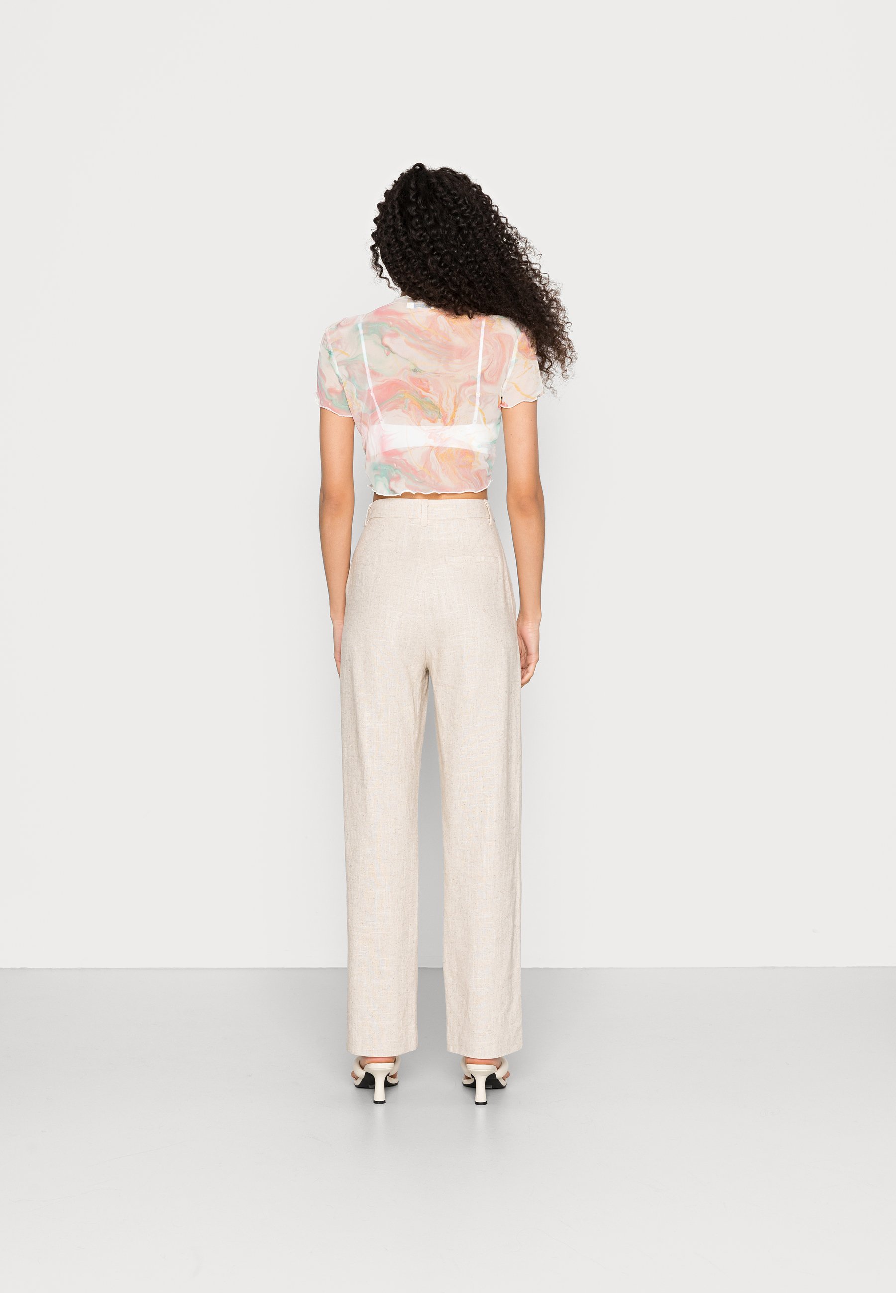 Gina Tricot STRAIGHT LINEN MIX TROUSERS 