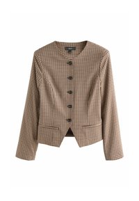 REGULAR FIT - MINI CHECK V-NECK  - Blejzer - brown