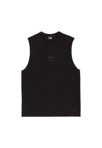 Μαύρο αμάνικο βαμβακερό πουκάμισο με διακριτικό λογότυπο ταύρου στο στήθος. Λείο ύφασμα με στρογγυλή λαιμόκοψη και άνετη εφαρμογή.