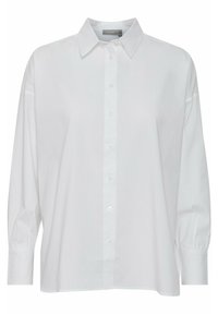 Witte button-up shirt met lange mouwen, voorzien van een klassieke kraag, een iets losse pasvorm en gladde katoen stof. Inclusief knoopsluiting aan de voorkant.