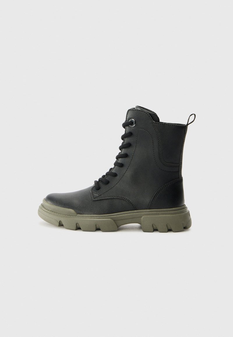 Geox JUNETTE - Botines con cordones - black/olive