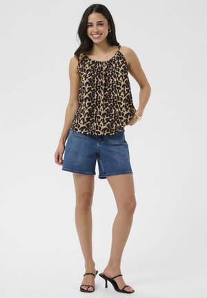 Kaffe, KAKATRINE STRAP TOP - Débardeur - black brown leopard print
