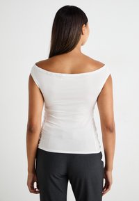 Weekday RUCHED OFF SHOULDER Basic T-shirt white