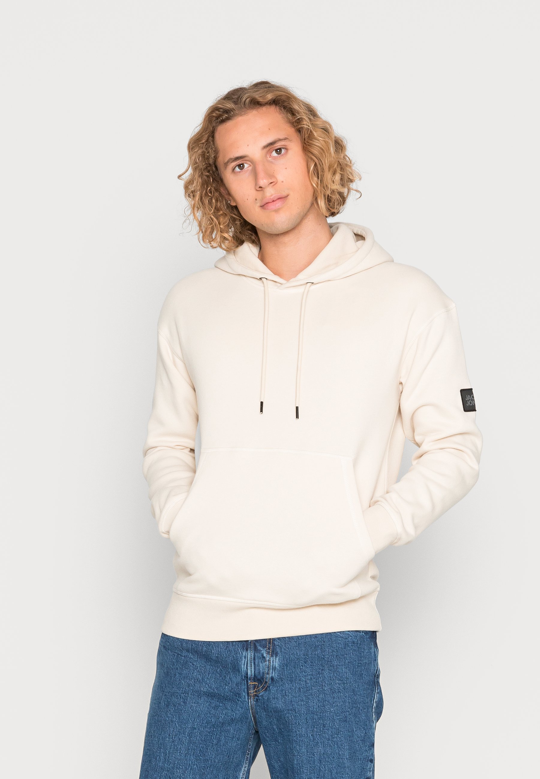 Jack u0026 Jones JCOCLASSIC WAFFLE NOOS - Kapuzenpullover - moonbeam/offwhite -  Zalando.de