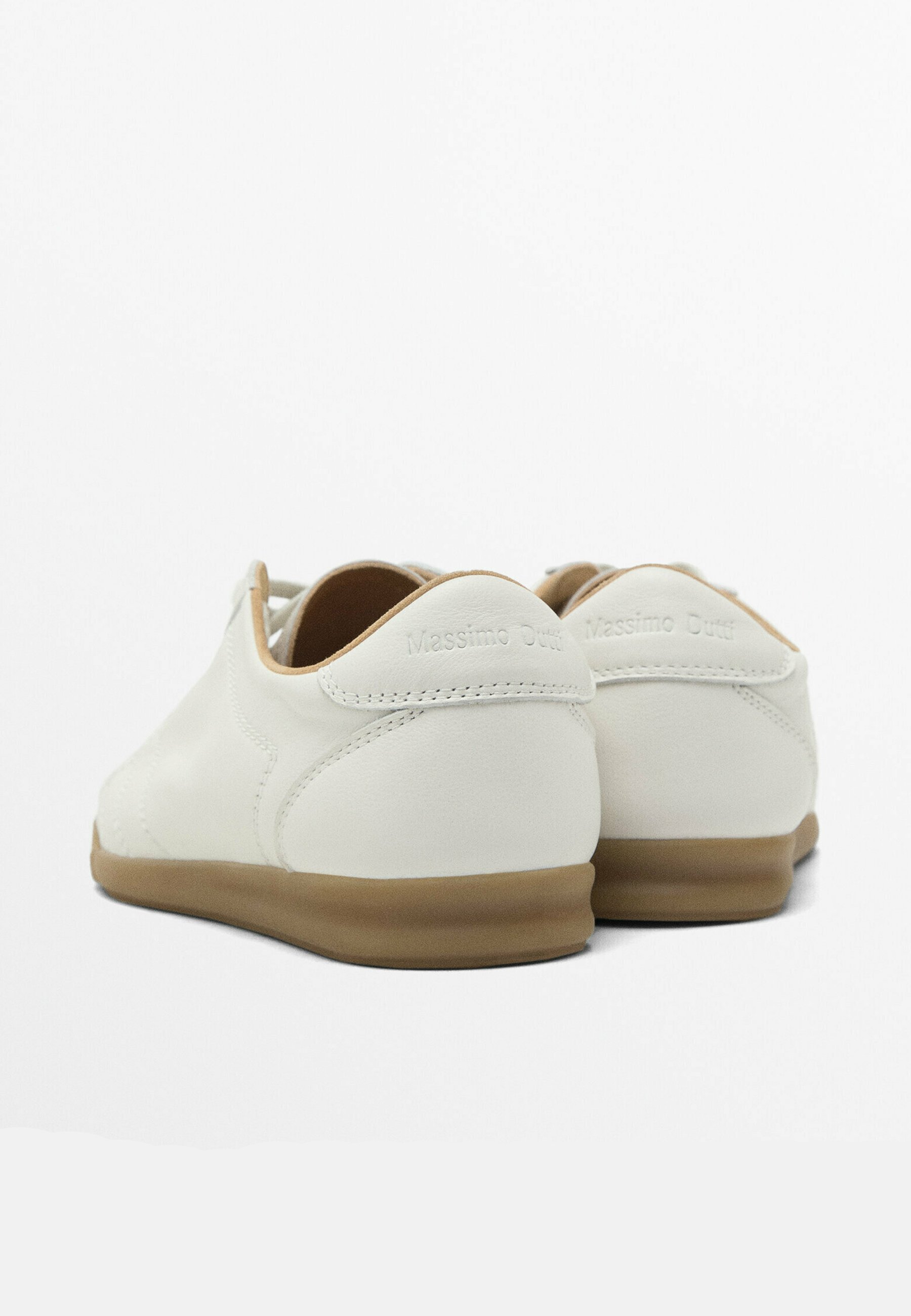 Massimo Dutti TOPSTITCHED - Trainers - white - Zalando.co.uk