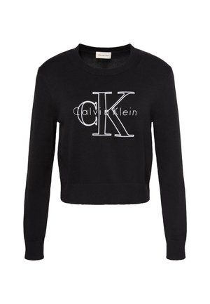 Calvin Klein Jeans, LOGO OUTLINE TOP - Džemper - black