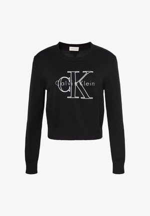 Calvin Klein Jeans, LOGO OUTLINE TOP - Džemper - black