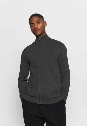 SLHBERG FULL ZIP CARDIGAN - Vest - antracit/melange