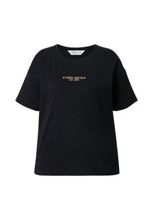 Studio Untold EMBROIDERED SHORT SLEEVE - T-shirt print - black