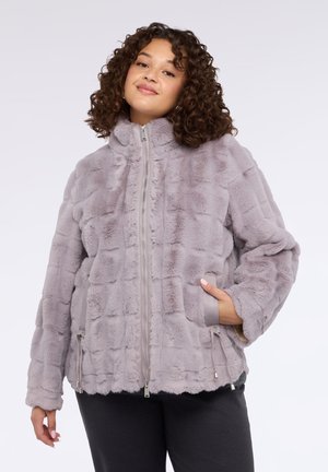 EFFETTO PELUCHE CON COLLO ALTO - Vinterjacka - grigio
