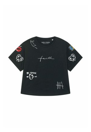 Mira Paris, TATTOO BRUTAL OVERSIZED ROLL UP TEE 26 - T-shirt print - black