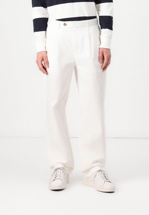 LOOSE ADAM PLEAT - Housut - cloud dancer
