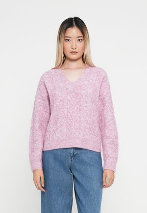 VIEMMELIE V NECK PULLOVER - Strikkegenser - pastel lavender