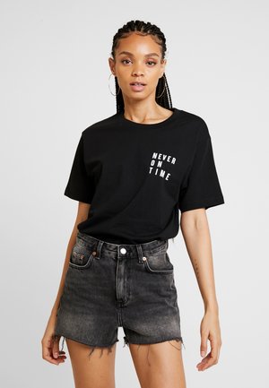 NEVER ON TIME  - T-shirt imprimé - black