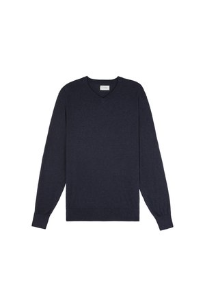 Scalpers, SCALPERS SCSKULL V NECK TRICOT - Jersey de punto - navy