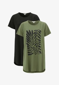 Geselecteerd, green patterned black