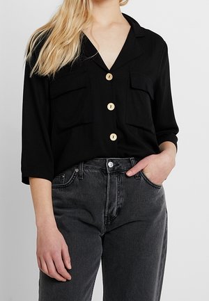 Button-down blouse - black