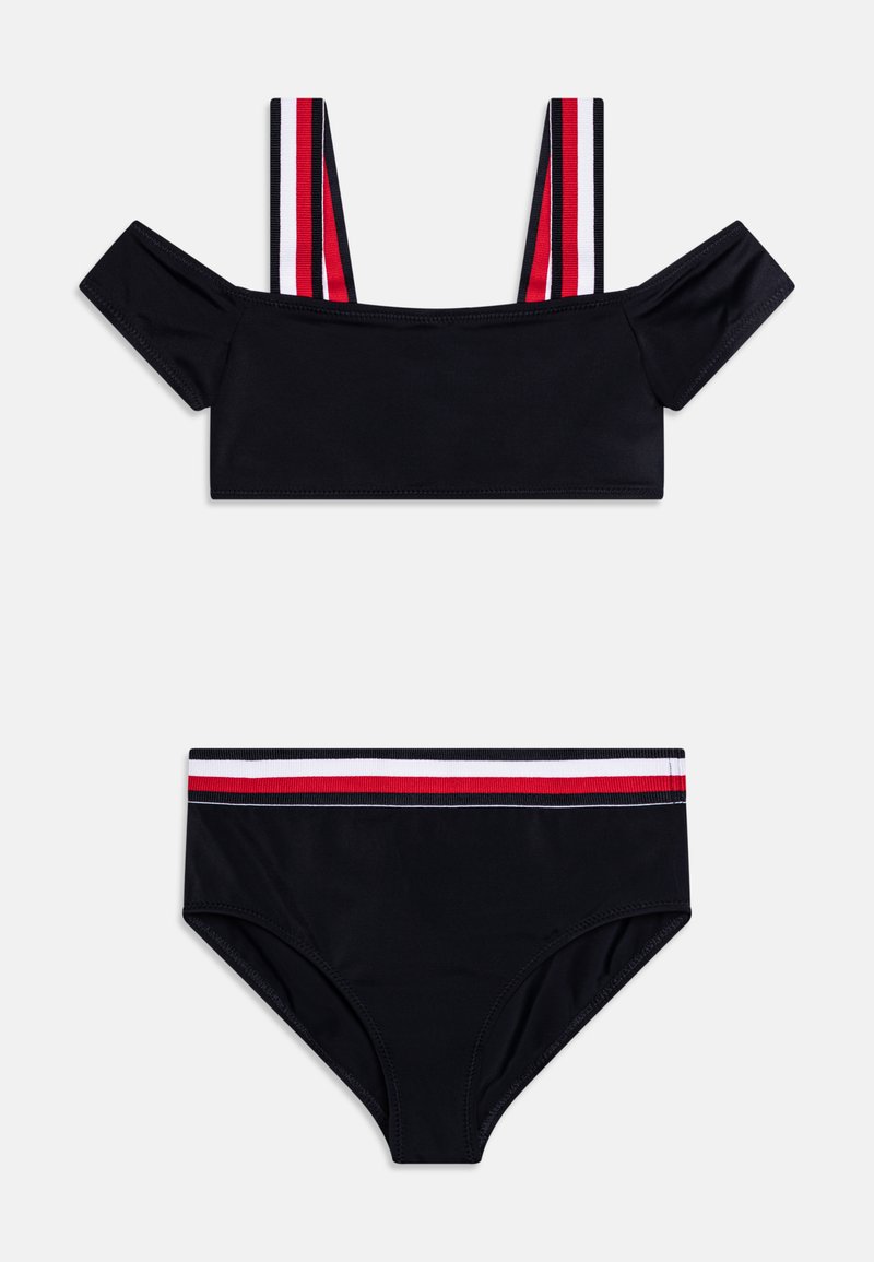 Tommy Hilfiger CROP TOP - Costum de baie din două piese - desert sky