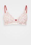 HEART TRIANGLE BRALETTE - Triangle bra - white/red