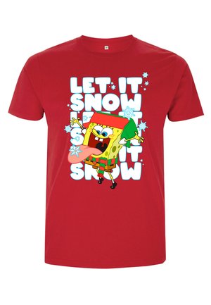 Henry Tiger SPONGEBOB SQUAREPANTS LET IT SNOW - T-shirts print - red