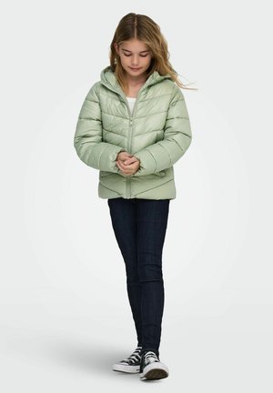 ONLY GIRLS, KOGKAJSA LIGHT QUILT HOOD JKT OTW NOOS - Winterjas - desert sage