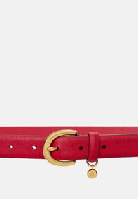 Lauren Ralph Lauren CHARM CROSSHATCH LEATHER BELT - Pásek - festive red