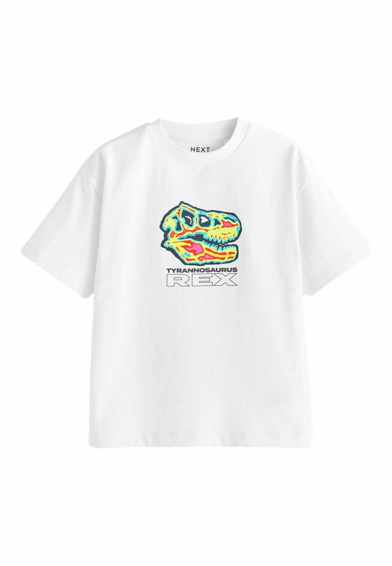 Next RELAXED FIT SHORT SLEEVE GRAPHIC STANDARD - T-shirts print - white skull dino