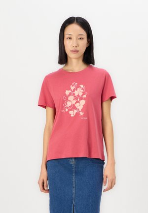 CREW NECK - Nyomott mintás póló - berry red