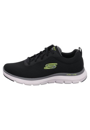 Skechers Sport FLEX ADVANTAGE  - Sneaker low - black mesh/pu/lime trim