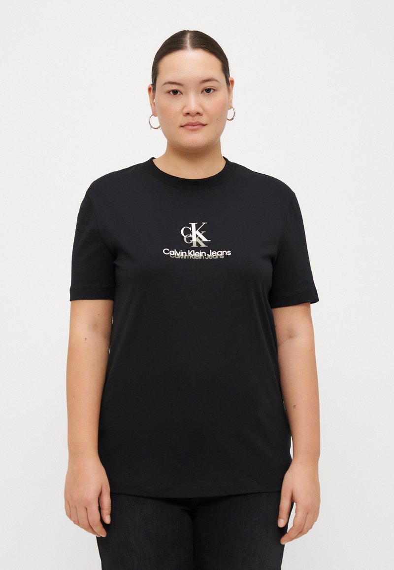 Calvin Klein Jeans - PLUS SHADOW GRAPHIC REGULAR TEE - Print T-shirt - black, Enlarge