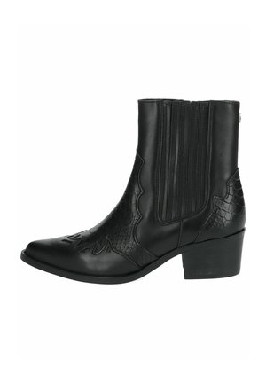 Cowboy-/Bikerstiefelette - black croco