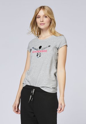 Chiemsee MIT LOGO - Print T-shirt - m neutral gray melange