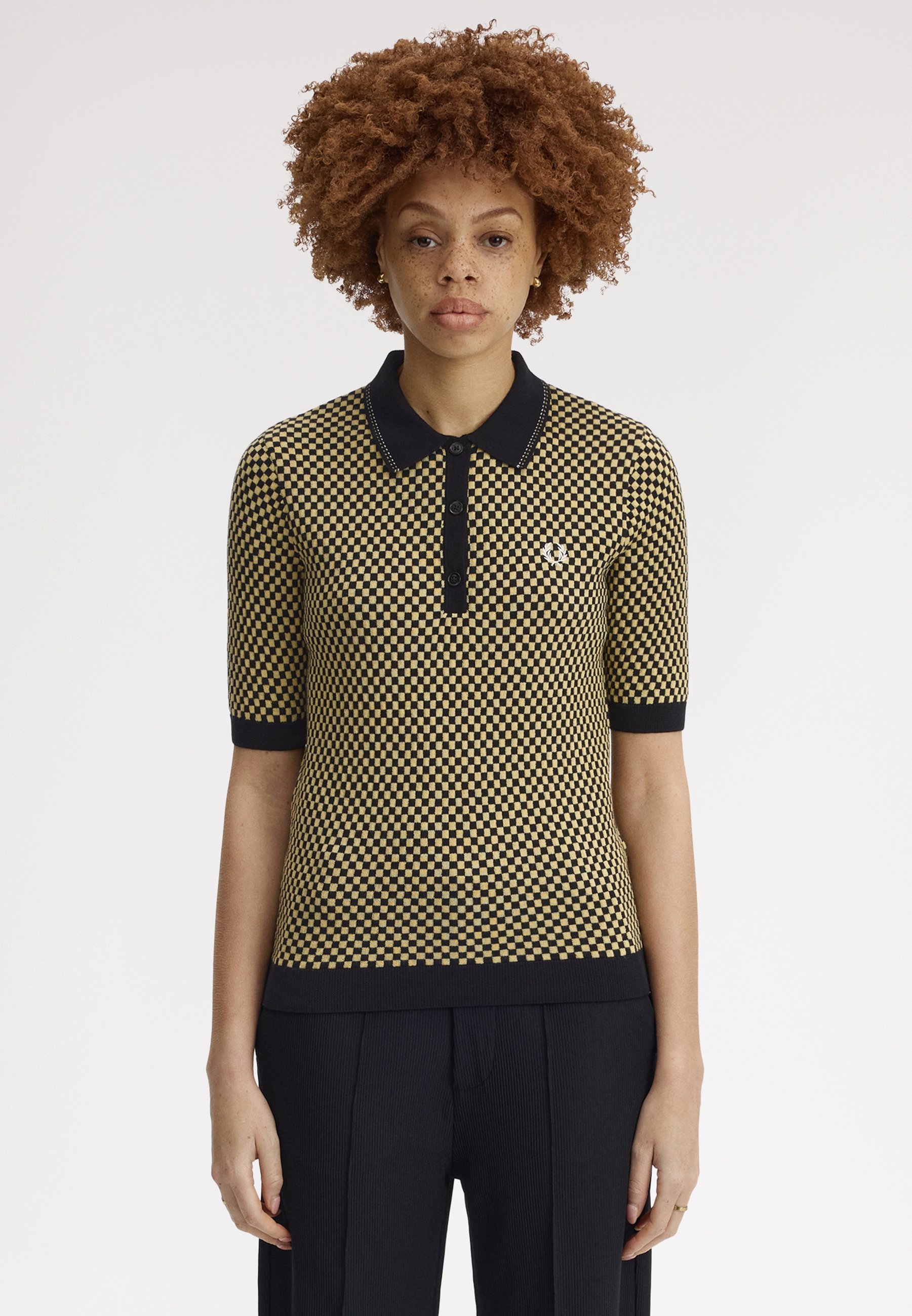Fred Perry CHEQUERBOARD - Polo shirt - black - Zalando.co.uk