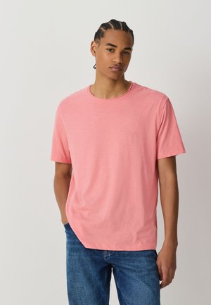 Next, REGULAR FIT - LIGHTWEIGHT SLUB RAW EDGE NECK T-SHIRT . - T-shirts basic - pink