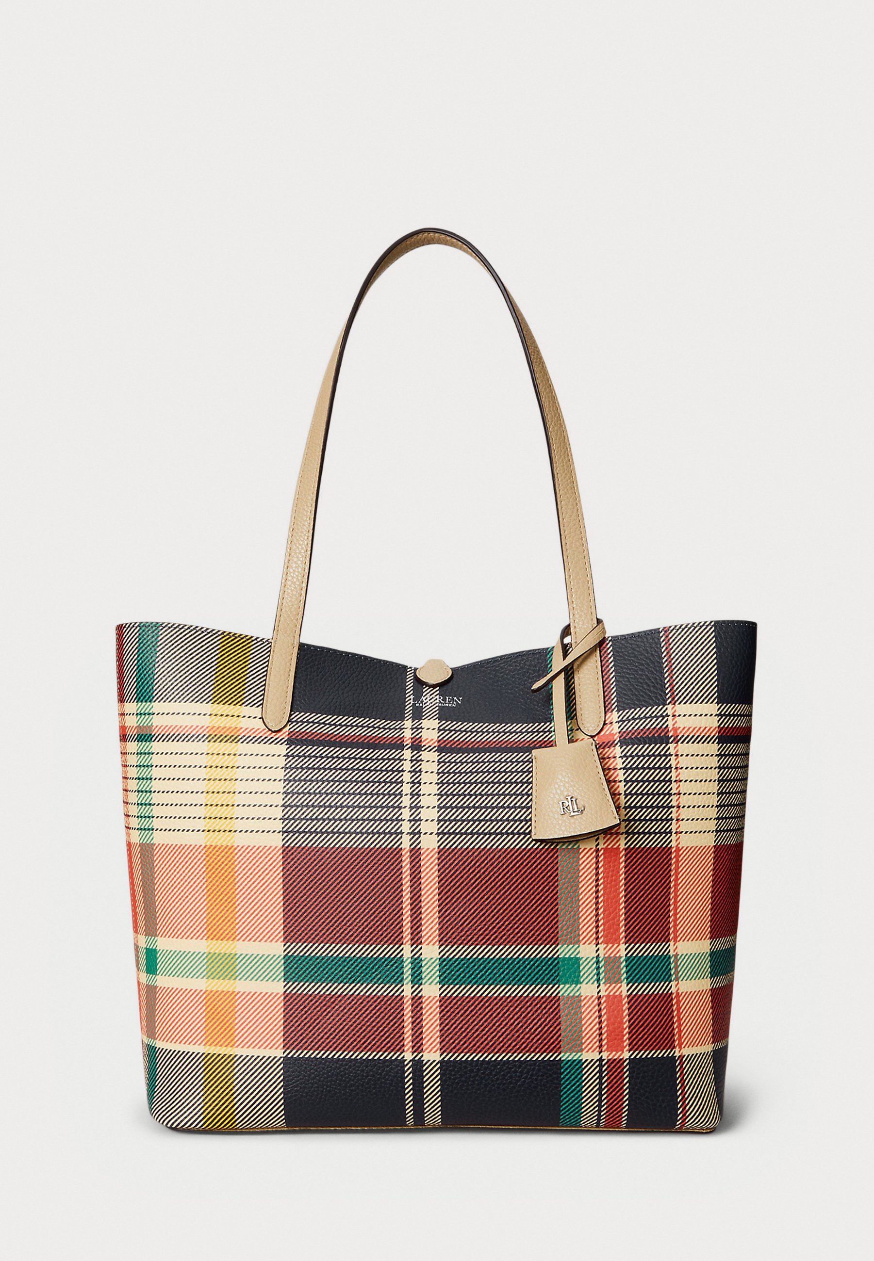 【Ralph Lauren】STRIPED HERRINGBONE LARGE EMERIE TOTE Striped Herringbone Large Emerie Tote for Women | Ralph