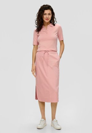 MIDI MIT ELASTIKBUND - Kokerrok - altrosa