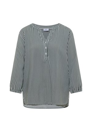 Cecil, 3/4-SLEEVE BLOUSE WITH A SPLIT NECK AND STRIPES - Bluse - khaki