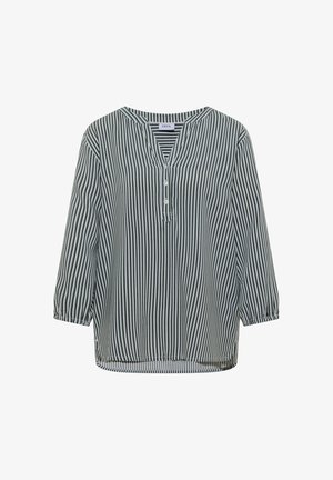 Cecil, 3/4-SLEEVE BLOUSE WITH A SPLIT NECK AND STRIPES - Bluse - khaki