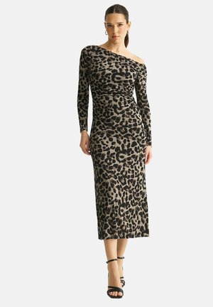 ANIMAL ONE SHOULDER MIDI  - Jersey dress - grey