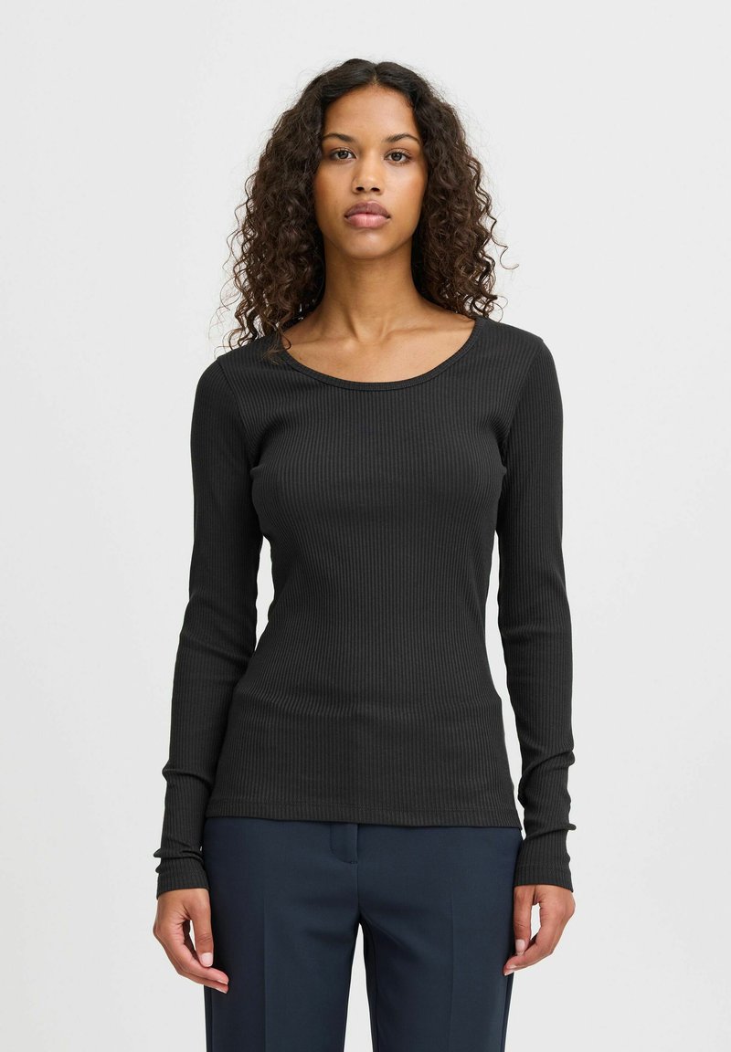 ICHI IHPALMER RIB - Langarmshirt - black
