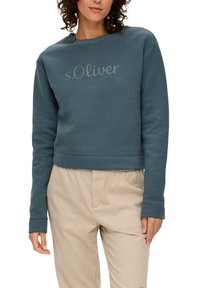 s.Oliver MIT LOGO-PRINT - Sweater - olivgrün