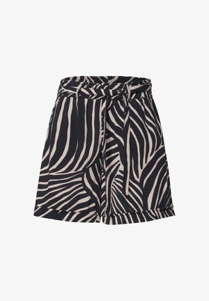 Street One, HIGH-WAIST SHORTS WITH GÜRTEL AND PRINT - Short - black