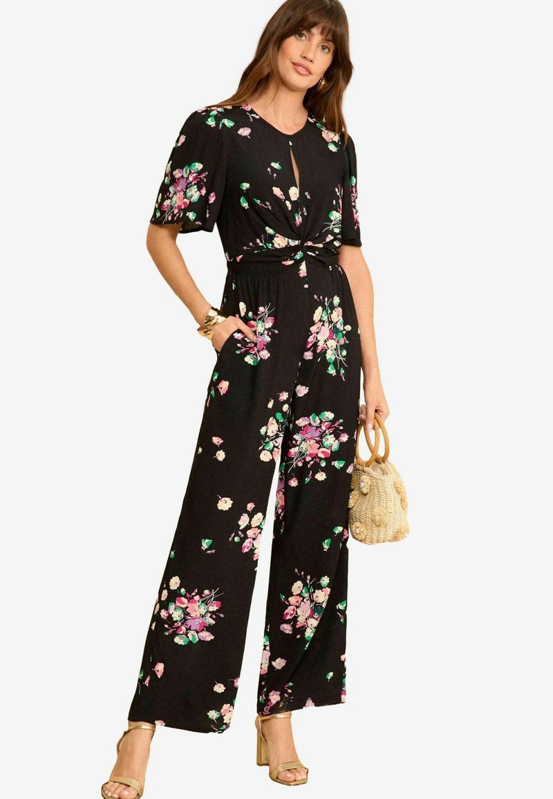 Love & Roses WIDE REGULAR FIT - Lühikeste varrukatega bodi - black floral