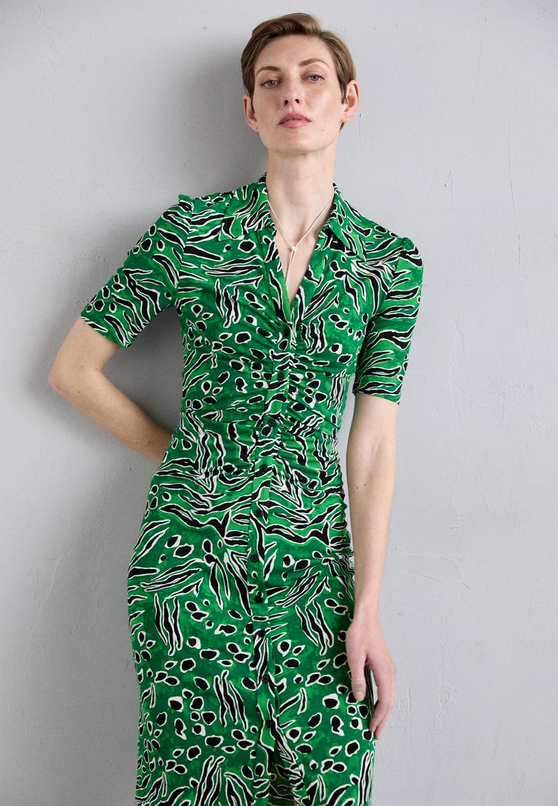 green emerald velvet dress Dvf Darrius Dress main image 1