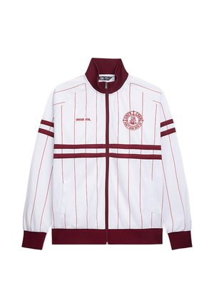 TRACK - Zip-up sweatshirt - white/burgundy