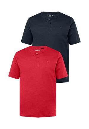 HENLEY 2ER-PACK HALBARM RUNDHALS - T-shirts basic - red