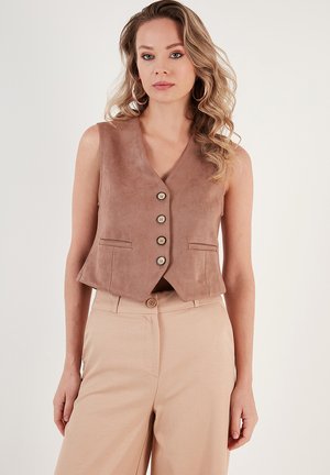 LELA REGULAR FIT - Waistcoat - mink