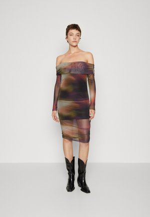 Vero Moda VMLIA OFF SHOULDER DRESS - Cocktail φόρεμα / Φόρεμα για πάρτι - blackberry cordial