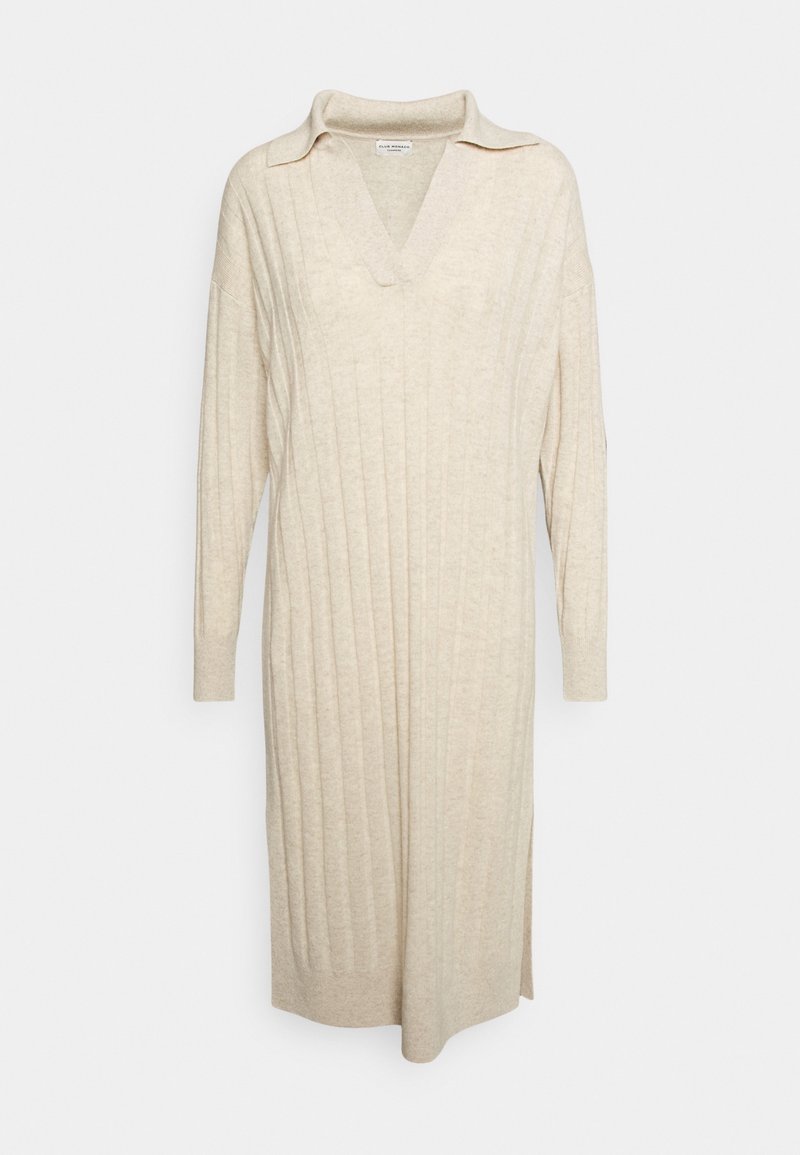 club monaco sweater dress Women's White Midi Striped Sweater Dress