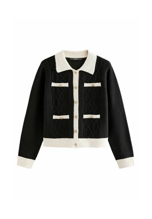 SMART CONTRAST TIPPED   REGULAR FIT - Kardigán - black white